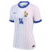 Camisa de Futebol França Adrien Rabiot #14 Equipamento Secundário Mulheres Europeu 2024 Manga Curta